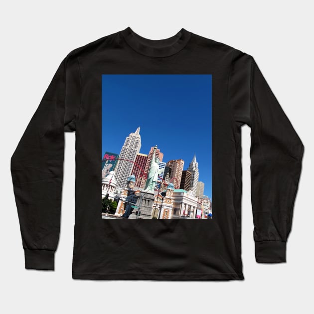 The "New York New York" Hotel and Casino in Las Vegas, Nevada Long Sleeve T-Shirt by Reinvention